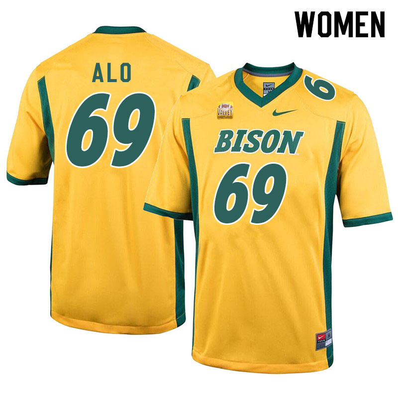 Women #69 Quinn Alo North Dakota State Bison College Football Jerseys Sale-Yellow